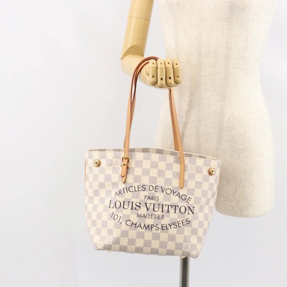 LOUIS VUITTON Damier Azur Cabas PM Tote Bag N41376 LV Auth 148525V